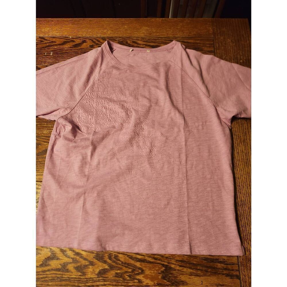 Peruvian Connection pink short sleeve pima cotton shirt sz M/L